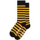 Dr Martens Women's Retro Striped Socks in Yellow and Black AC694756