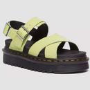 Dr Martens Voss II Distressed Patent Leather Sandals in Lime Green 31740316