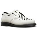 Dr Martens Willis Retro Rockabilly Men's Stud Creeper Shoes in White