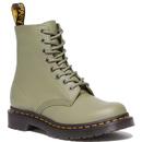 Dr Martens Women's 1460 Pascal Boots in Tumbled Virginia Muted Olive Leather 31693357