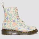 Dr Martens 1460 Pascal Vonda Floral Boots in Cream