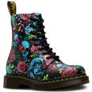 DR MARTENS Womens Retro 1460 Rose Fantasy Boots