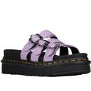 dr martens womens blaire milled nappa leather platform sliders lilac