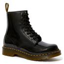 dr martens womens 1460 laced boots patent lamper black