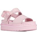 dr martens womens hydro voss leather mono strap sandals chalk pink