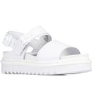 dr martens womens hydro voss leather mono strap sandals white