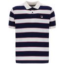 Fila Edmond Stripe Polo shirt in Gardenia, Navy and Foxglove