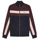 Ellesse Anzios Suedette Colour Block Track Top in Brown and Black SHX21081