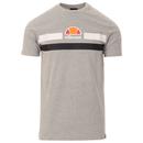 Ellesse Aprel Men's Retro 90s Chest Stripe Logo T-shirt in Grey Marl