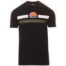 Ellesse Aprel Retro 1970s Chest Stripe T-shirt in Black