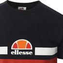 Aprel ELLESSE Retro 70s Chest Stripe Logo Tee NAVY