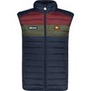 ellesse mens bardy retro sport colour block zip gilet navy