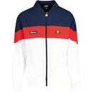 ellesse mens brolo retro 80s casual zip track top light navy red white