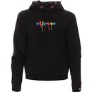 ellesse womens bubbly multicolour logo print hooded sweatshirt black