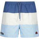 ellese mens cielo retro colour block drawstring swim shorts navy white blue