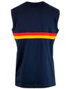 Aversa ELLESSE Men's Retro 1980s Chest Stripe Vest