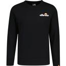 ellesse mens fierro retro 80s loopback logo crew neck sweatshirt black