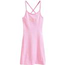 Fonti Ellesse Gingham Retro 70s Mini Dress (Pink)
