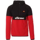 Ellesse Freccia Retro 80s Fleece Panel Overhead Jacket in Red/Black