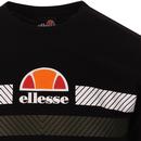 Glisenta ELLESSE 80s Chevron Stripe Logo Tee B/W/G