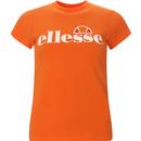 ellesse womens hayes logo print tshirt bright orange