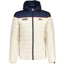 Ellesse Lombardy 2 Retro 80s Colour Block Padded Jacket in Off White and Navy SHR13274 471