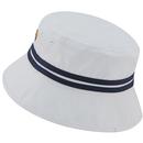 Lorenzo ELLESSE Retro 90s Striped Bucket Hat WHITE