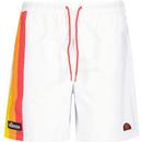 ellesse mens marinaro side stripe drawstring swim shorts white