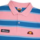 Marono ELLESSE Retro 80s Stripe Pique Polo (Pink)