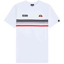 Ellesse Marsella Two Retro Chest Stripe T-shirt in White SHR21208