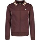 ellesse mens merana retro sport collared zip track top brown