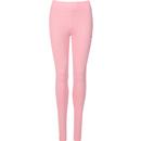 ellesse womens solos logo print plain leggings light pink