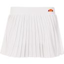 ellesse womens stiorra plain colour pleated tennis skirt snow white
