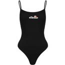 Ellesse Suro Retro Ribbed Embroidered Logo Swimsuit in Black