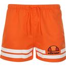 ellesse mens tello nederlands contrast stipes drawstring shorts orange white