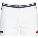 ellesse mens tortoreto retro 1980s contrast details tennis shorts white