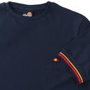 Towers ELLESSE Retro Mod Tipped Cuff Tee (Navy)