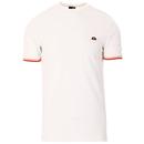 Ellesse Towers Men's Retro Mod Tipped Cuff Crew Neck T-shirt in White