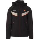 ellesse mens ubba contrast chest detail detachable hood lightweight zip jacket black