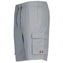 Ellesse Umani Retro Drawstring Cargo Shorts in Grey Side Photo