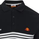 Vanni ELLESSE Retro 80s Stripe Polo Shirt (Navy)