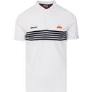 Vanni ELLESSE Retro 80s Stripe Polo Shirt (White)