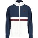 ellesse mens viaronna retro 80s colour block lightweight zip jacket navy white