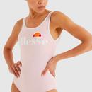 Ellesse Womens Lilly Retro 1980s Scoop back Swimsuit in Pink