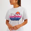 Zingha ELLESSE Women's Retro 80s 3D Logo Tee WHITE