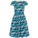 emily and fun Claudia dress road trippin' blue