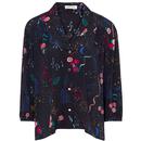 emily and fin womens florrie retro new years eve party print blouse black