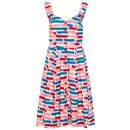 Emily and Fin Jenny Retro Summer Dress in Painted Stripes