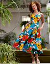 Margot EMILY AND FIN 50s Painted Floral Midi Dress