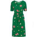 Mimi EMILY & FIN Retro Floral Midi Dress GREEN